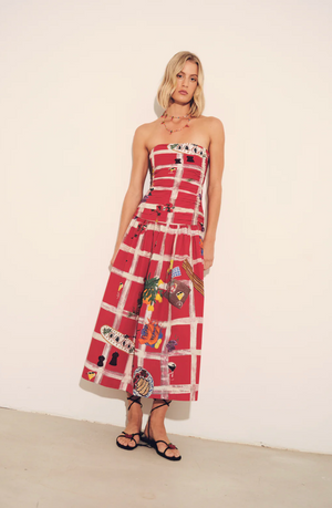 Malla Dress in Picnic Red
