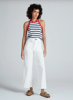 Halter Tank in Navy Thin Stripe