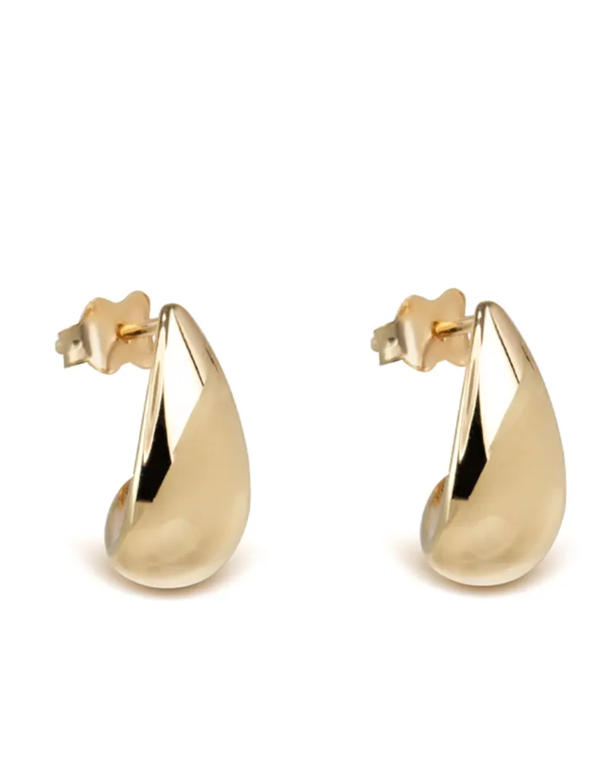 14K Gold Drop Thick Stud Earrings