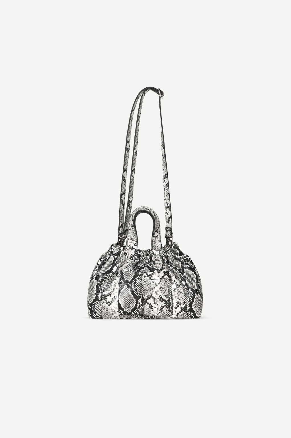 Saemmi Midi Bag in Black and White Snake