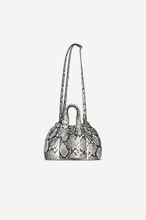 Saemmi Midi Bag in Black and White Snake