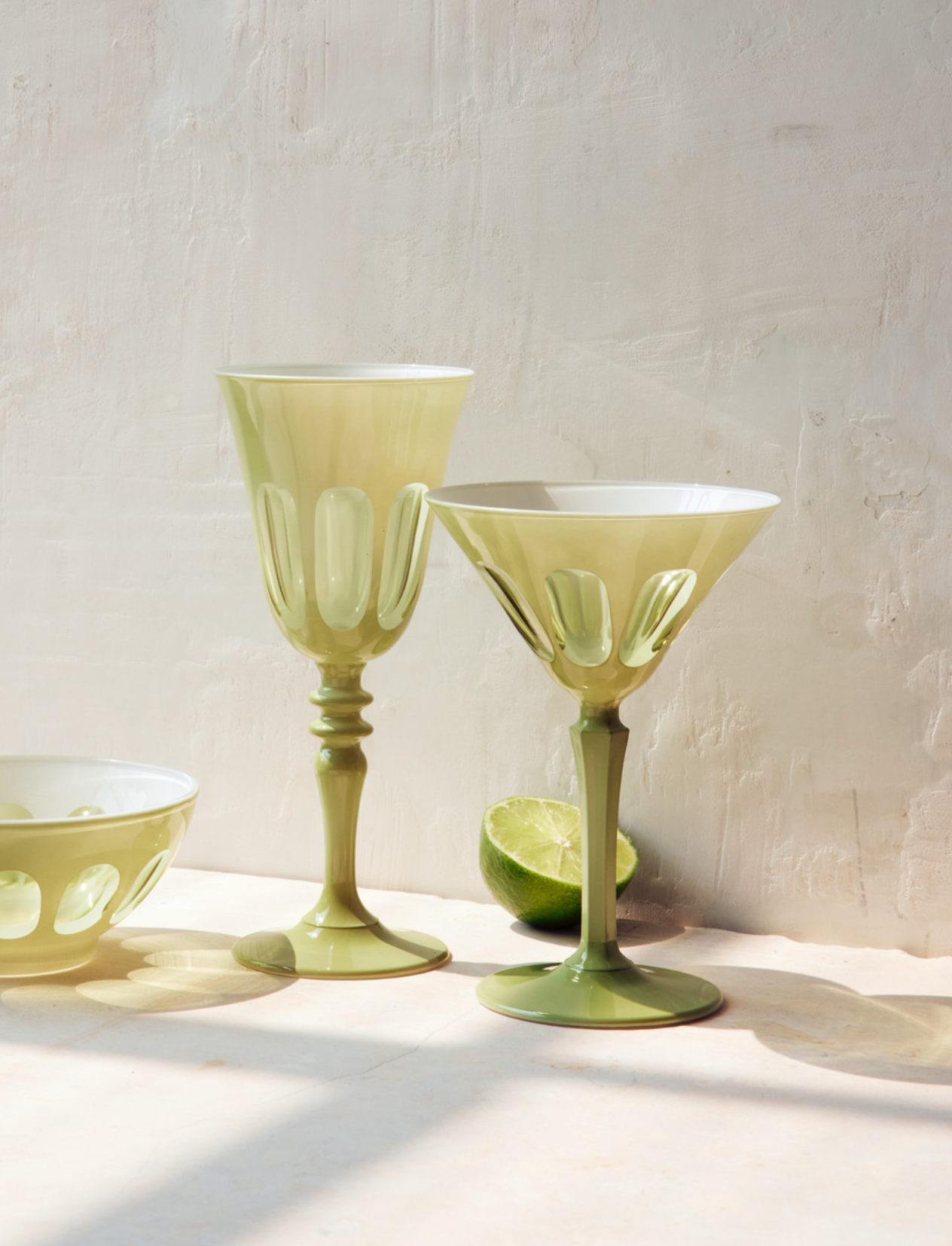 Rialto Martini Glass in Pale Sage