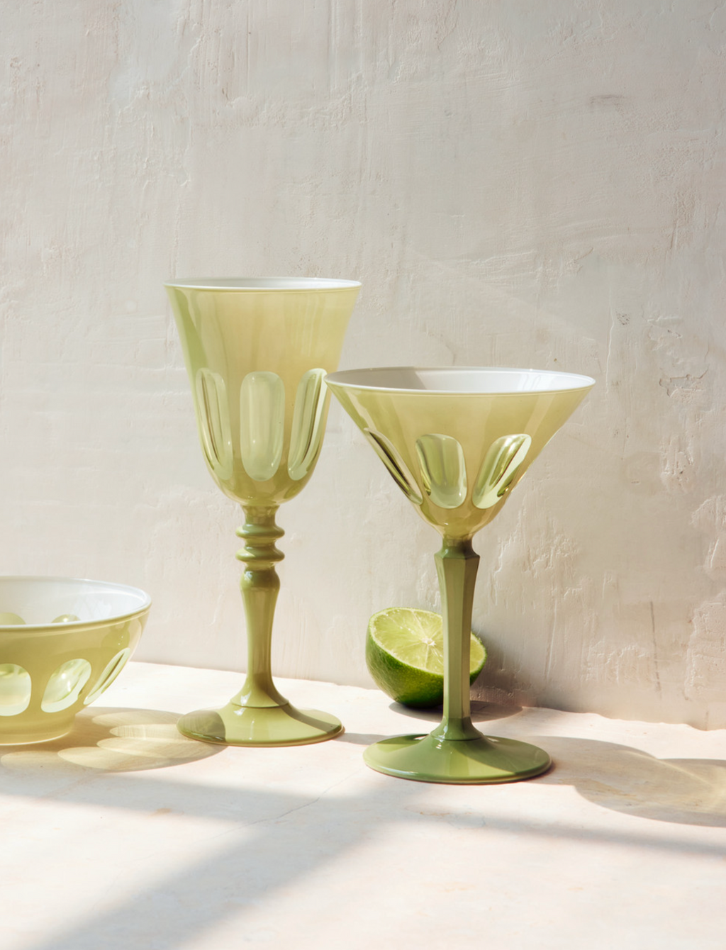 Rialto Martini Glass in Pale Sage
