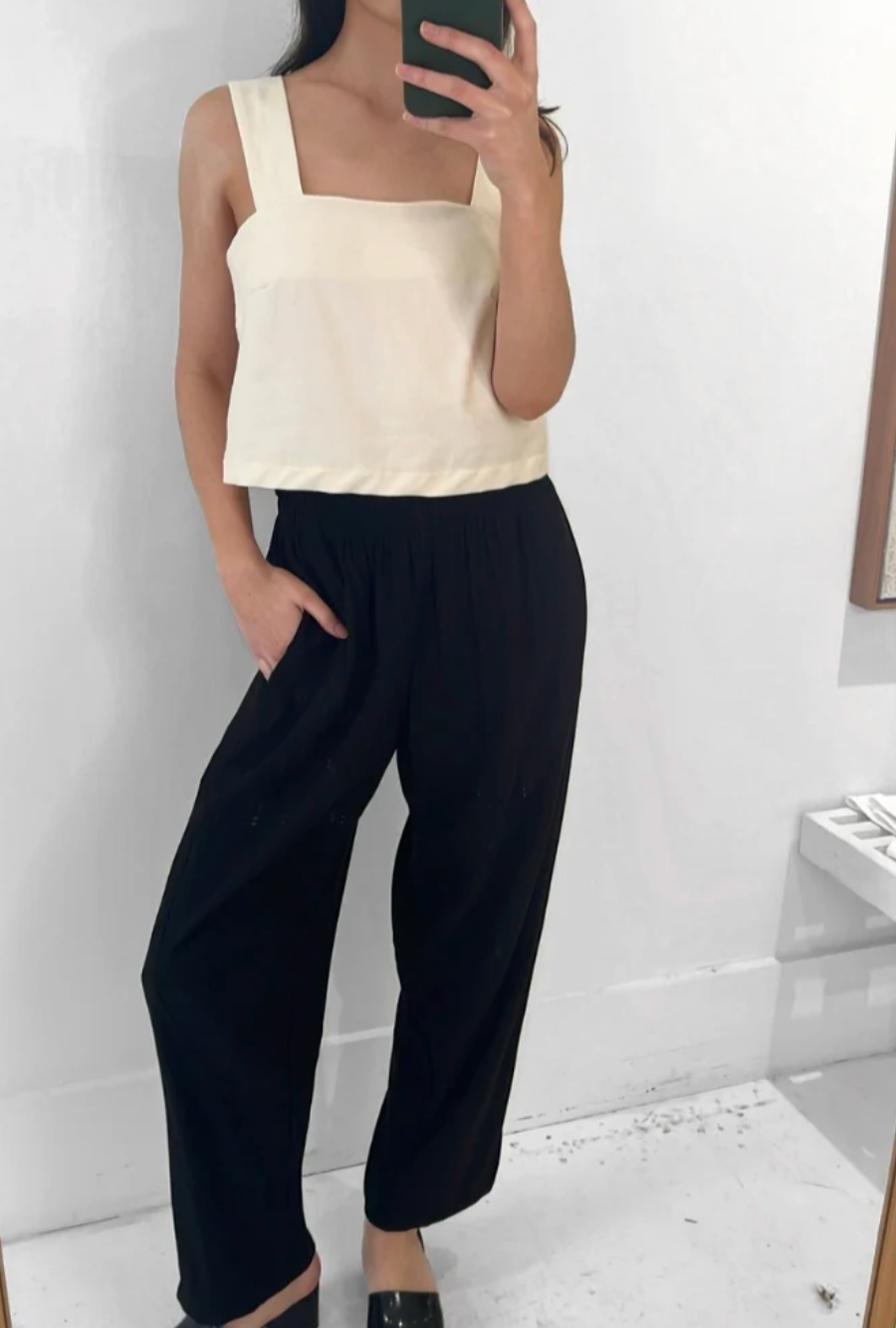 Elastic Barrel Pant in Black