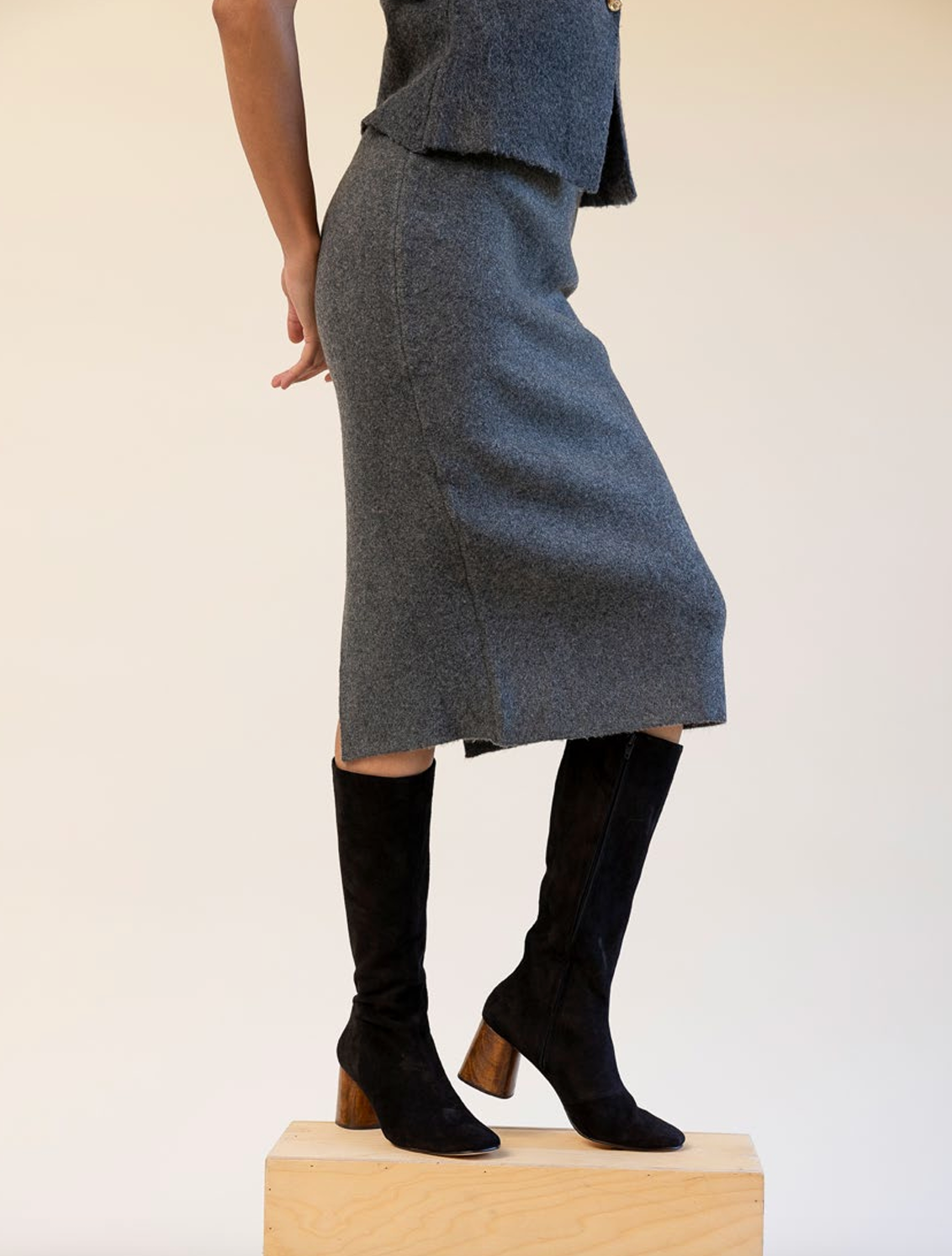 Tory in Coal Suede
