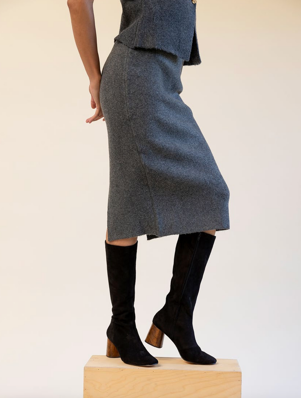 Tory in Coal Suede