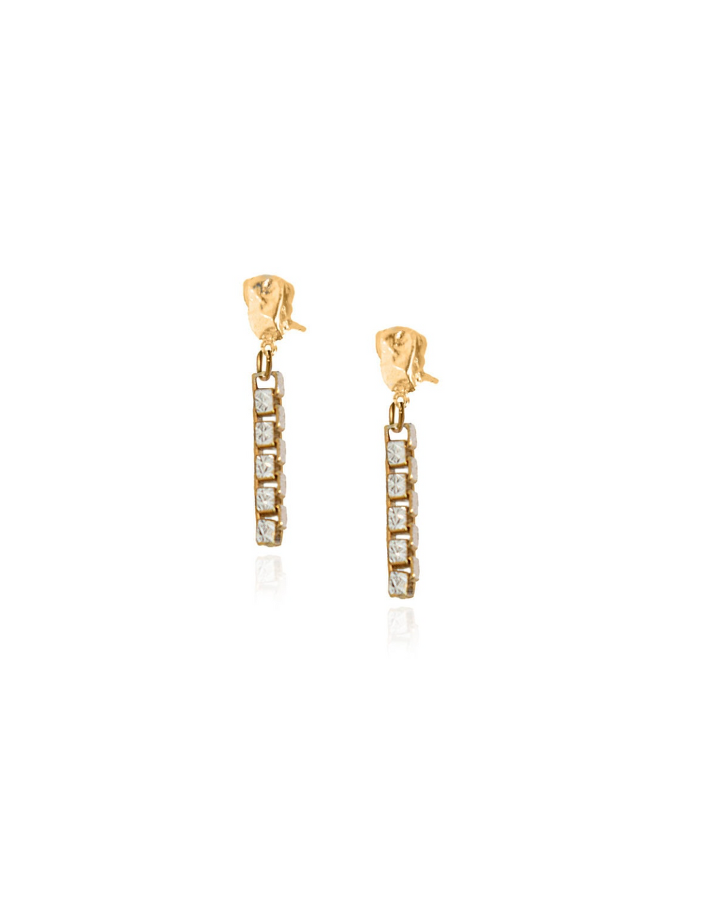 Diamante Chain Nugget Earrings