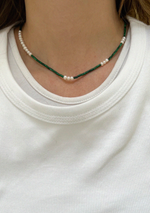 Pine Tube Pearl Necklace