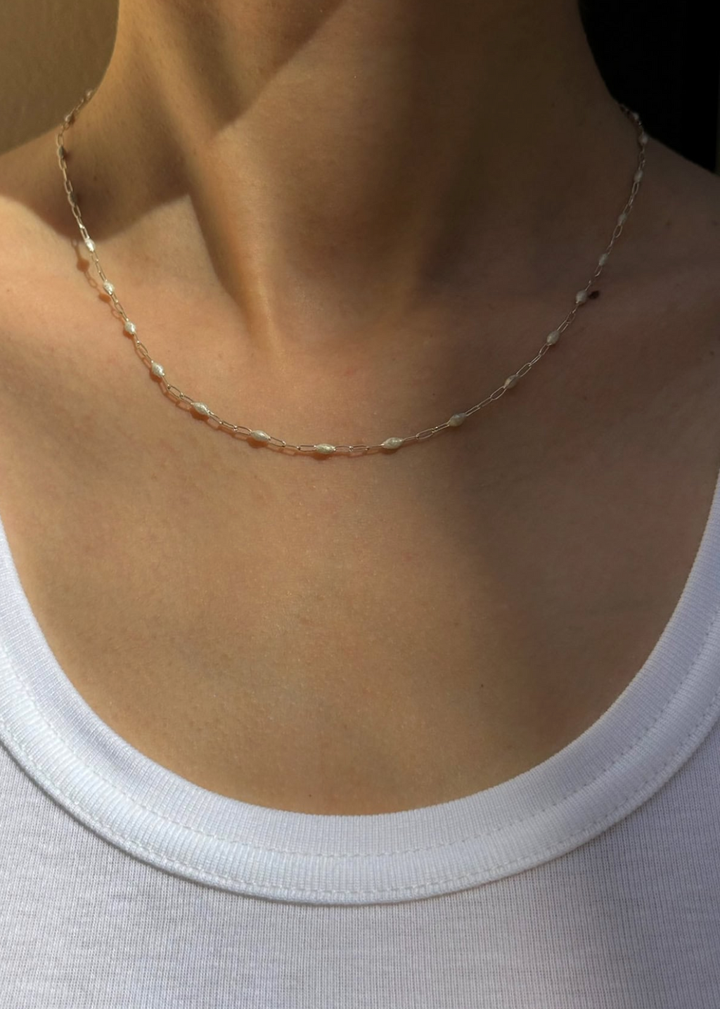 Pearly White Enamel Chain