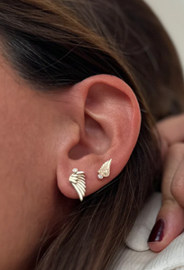 14K Gold Tiny “Wings” Talisman 2025 Earrings