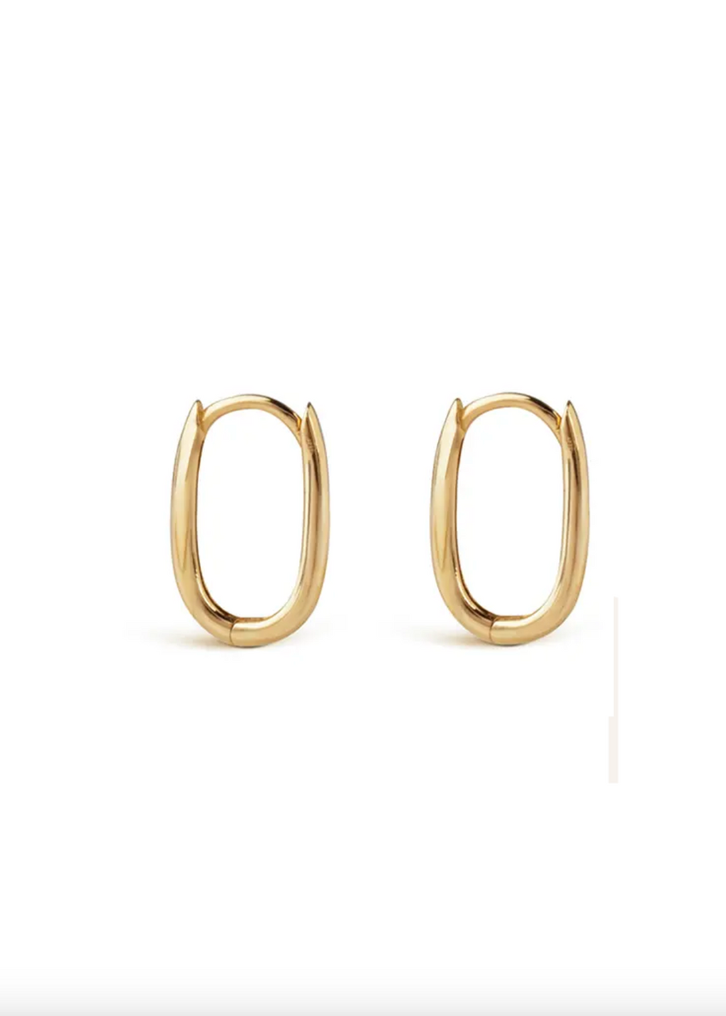 14K Gold small oval hoops