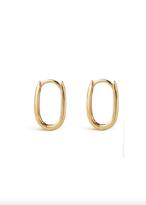 14K Gold small oval hoops