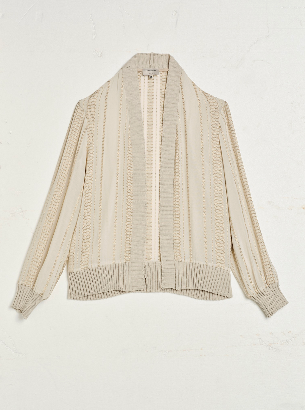 Euryale Knitwear Jacket - Beige/Gold
