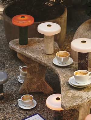 Trip Portable Light - Carrara marble | Opal glossy shade