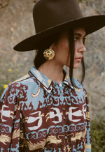 Elisa Shirt in Dragon Horse Blue