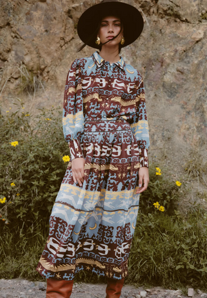 Elisa Shirt in Dragon Horse Blue
