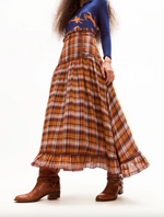 Jinete Skirt- Brown Plaid