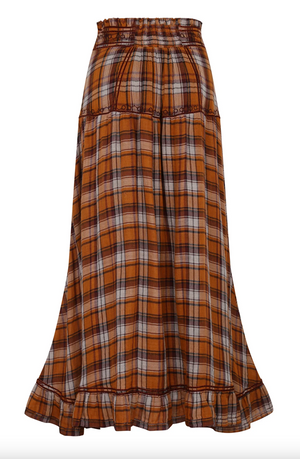 Jinete Skirt- Brown Plaid