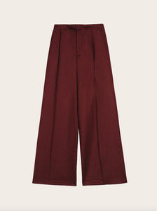 Fractal Wide Leg Trousers in Burgundy