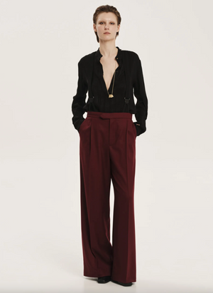 Fractal Wide Leg Trousers in Burgundy
