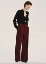 Fractal Wide Leg Trousers in Burgundy