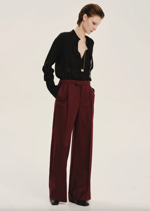 Fractal Wide Leg Trousers in Burgundy