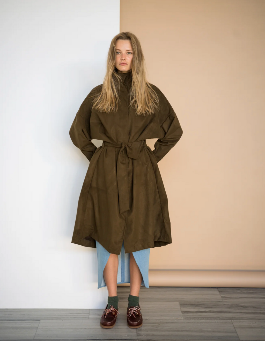Olive Gabardine in Dark Olive