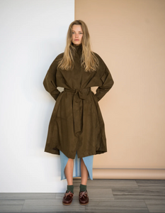 Olive Gabardine in Dark Olive