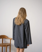 Boxy Blazer in Grey Check