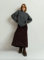 Rayna Cable Sweater in Dark Stone