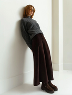 Rayna Cable Sweater in Dark Stone