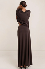 Mayla Long Skirt in Chocolate Torte