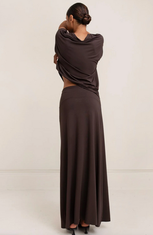 Mayla Long Skirt in Chocolate Torte