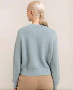 Avery Crewneck Sweater in Milky Blue