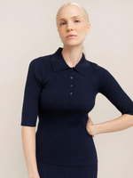 Leona Rib Polo in French Navy