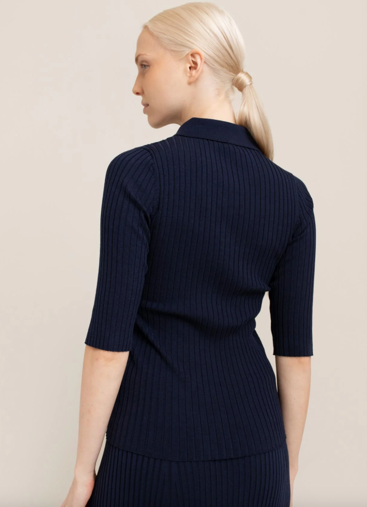 Leona Rib Polo in French Navy