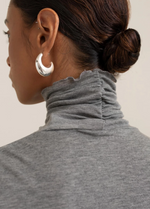 Eva Turtle Neck in Melange Grey