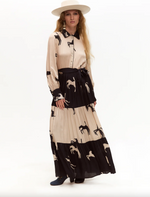 Salma Dress in Cream Jumping Horses