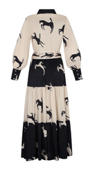 Salma Dress in Cream Jumping Horses