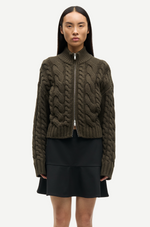 Saharriet Zip Cardigan in Deep Forest