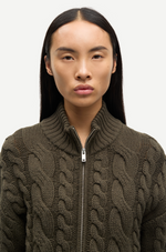 Saharriet Zip Cardigan in Deep Forest