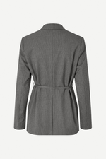 Salot Blazer Belt in Dark Gull Grey Pinstripe