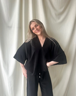 Off the Cuff V-Neck in Black