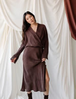 Bias Slip Skirt in Espresso