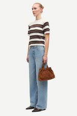 Sacian t-shirt in Black Coffee Stripe