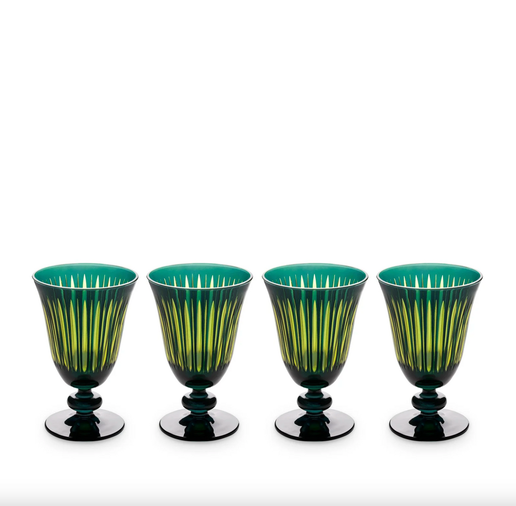 Prism Wine Glasses-Green (Set of 4)