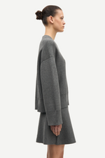 Salula V-Neck Sweater in Dark Grey