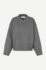 Salula V-Neck Sweater in Dark Grey