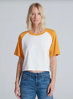 Short Sleeve Baseball Tee in Mustard
