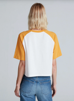 Short Sleeve Baseball Tee in Mustard